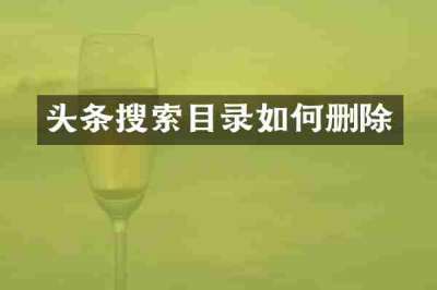 头条搜索目录如何删除