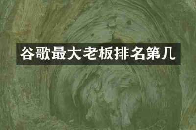 谷歌最大老板排名第几