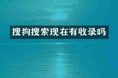 搜狗搜索现在有收录吗