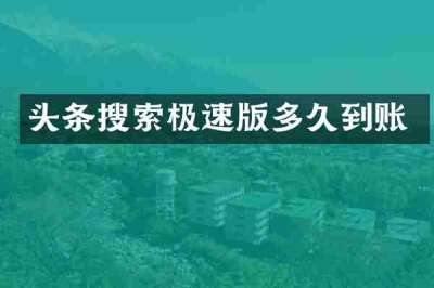 头条搜索极速版多久到账