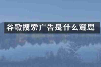 谷歌搜索广告是什么意思