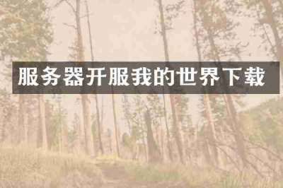 服务器开服我的世界下载