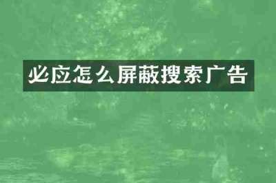 必应怎么屏蔽搜索广告