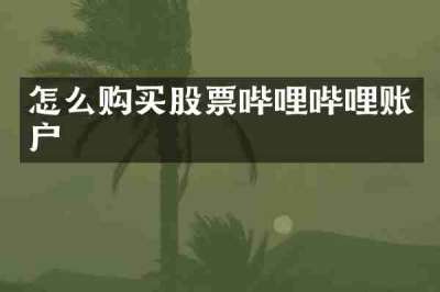 怎么购买股票哔哩哔哩账户