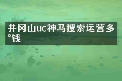 井冈山uc神马搜索运营多少钱