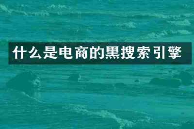 什么是电商的黑搜索引擎