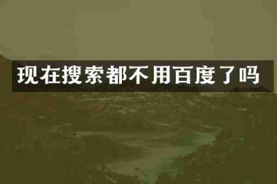 现在搜索都不用百度了吗