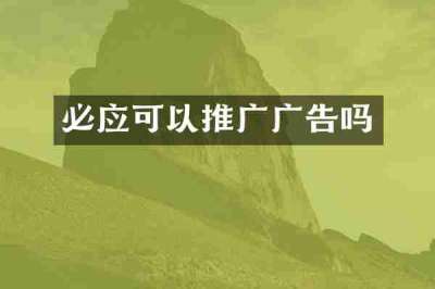 必应可以推广广告吗