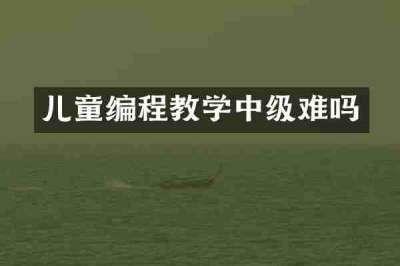 儿童编程教学中级难吗
