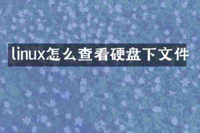 linux怎么查看硬盘下文件