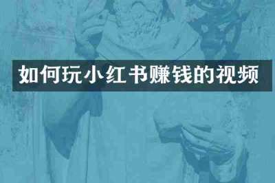 如何玩小红书赚钱的视频