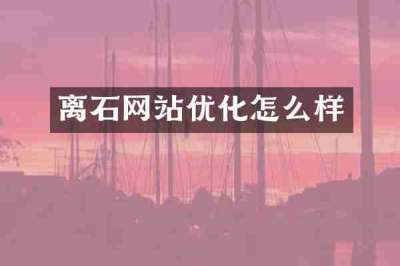 离石网站优化怎么样