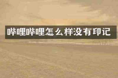 哔哩哔哩怎么样没有印记