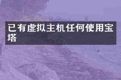 已有虚拟主机任何使用宝塔