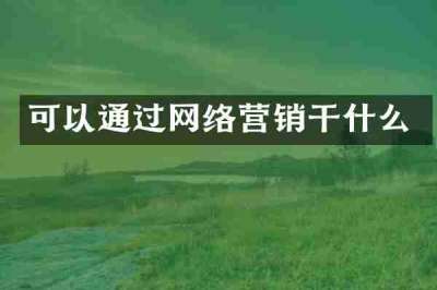 可以通过网络营销干什么
