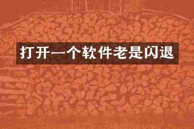 打开一个软件老是闪退