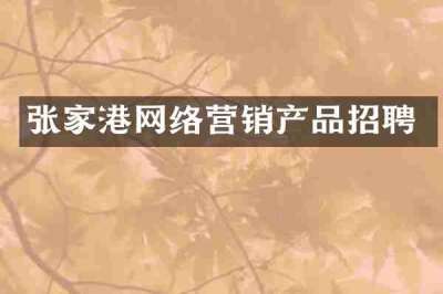 张家港网络营销产品招聘