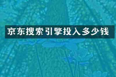 京东搜索引擎投入多少钱