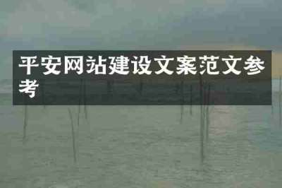 平安网站建设文案范文参考