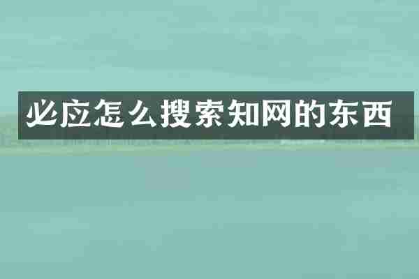 必应怎么搜索知网的东西