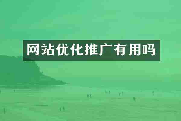 网站优化推广有用吗