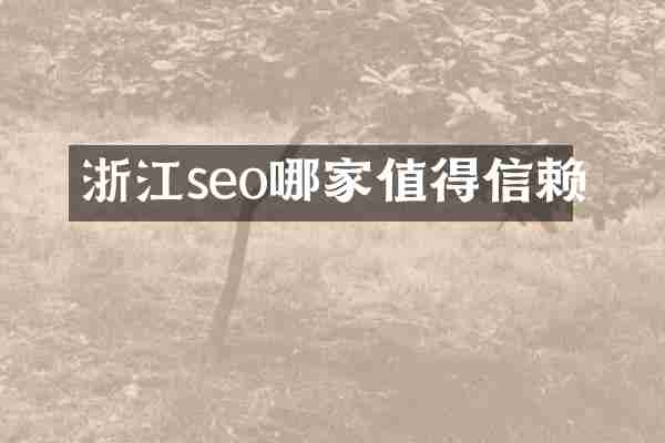浙江seo哪家值得信赖
