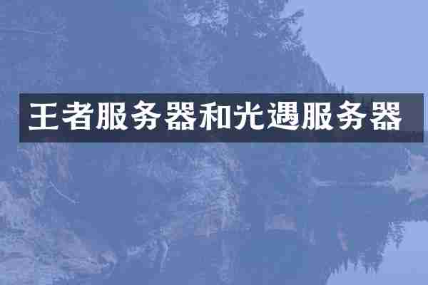 王者服务器和光遇服务器