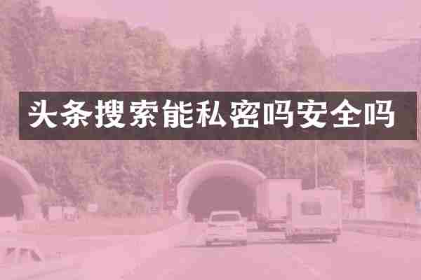 头条搜索能私密吗安全吗