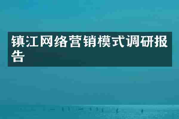 镇江网络营销模式调研报告