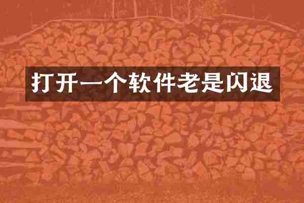 打开一个软件老是闪退