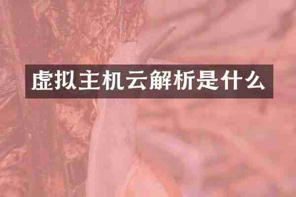 虚拟主机云解析是什么