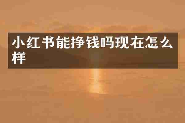 小红书能挣钱吗现在怎么样