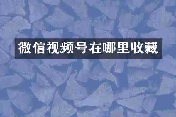 微信视频号在哪里收藏