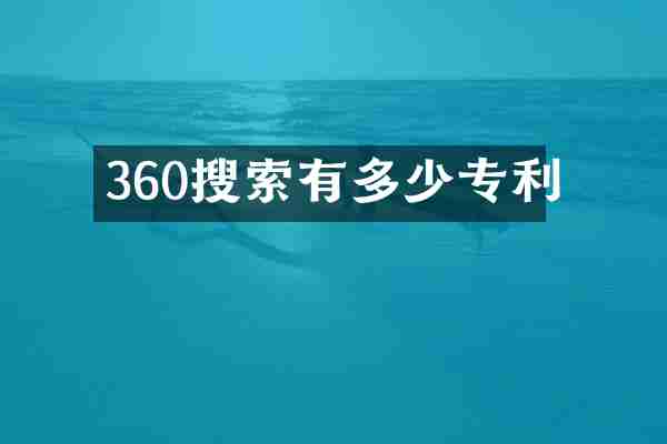 360搜索有多少专利