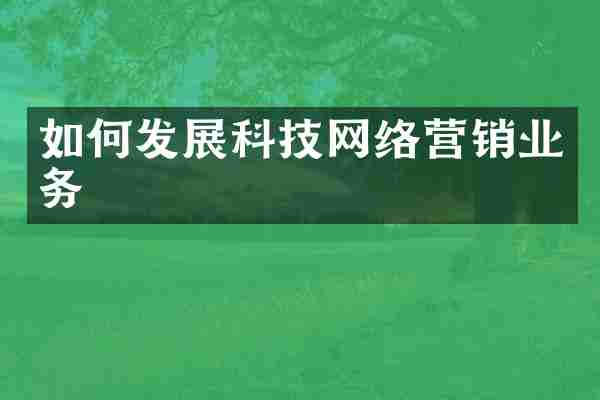 如何发展科技网络营销业务