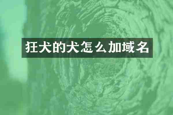 狂犬的犬怎么加域名