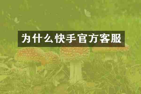 为什么快手官方客服