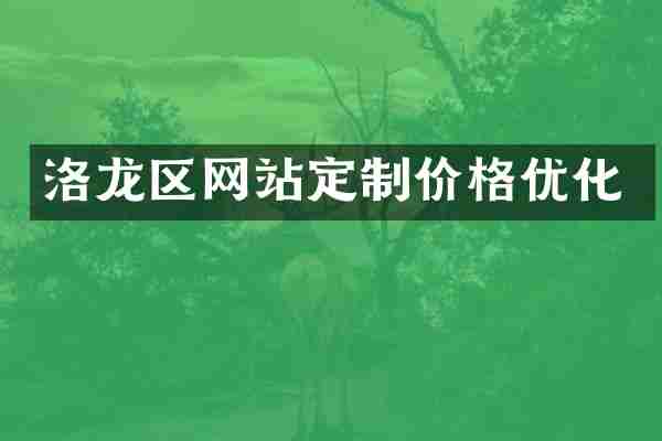 洛龙区网站定制价格优化