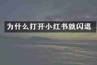 为什么打开小红书就闪退