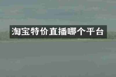 淘宝特价直播哪个平台
