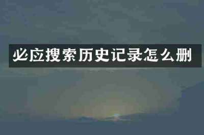 必应搜索历史记录怎么删
