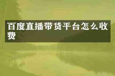 百度直播带货平台怎么收费