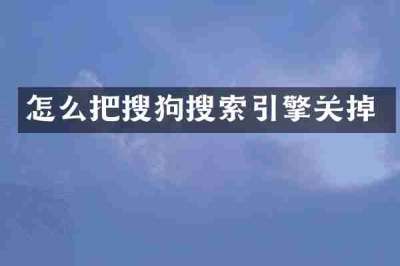 怎么把搜狗搜索引擎关掉