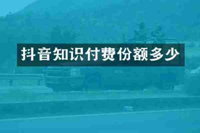 抖音知识付费份额多少