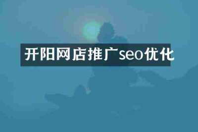 开阳网店推广seo优化