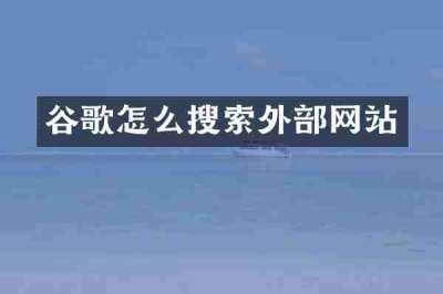 谷歌怎么搜索外部网站
