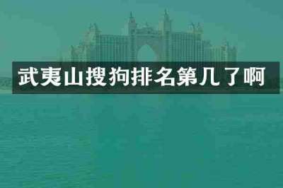武夷山搜狗排名第几了啊