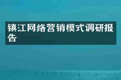 镇江网络营销模式调研报告