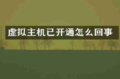 虚拟主机已开通怎么回事