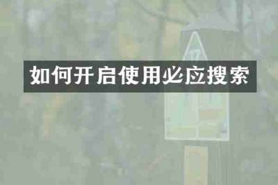 如何开启使用必应搜索